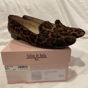 Leopard calf hair black/brown 7.5 loafers